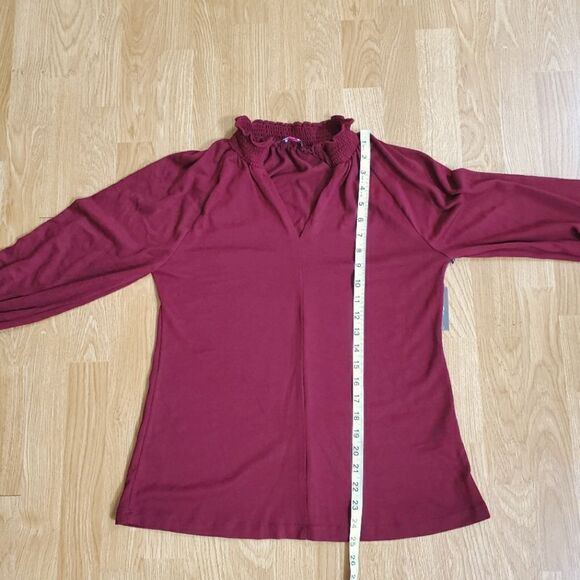 Vince Camuto Split Neck Balloon Sleeve Knit Top Sz Sm - Picture 7 of 10